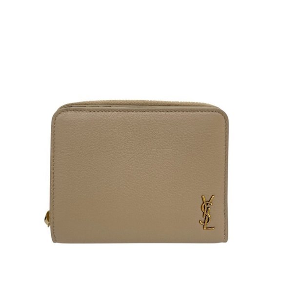 SAINT LAURENT Compact Zip Around Wallet 668936, a bifold wallet in beige leat... - Picture 1 of 10